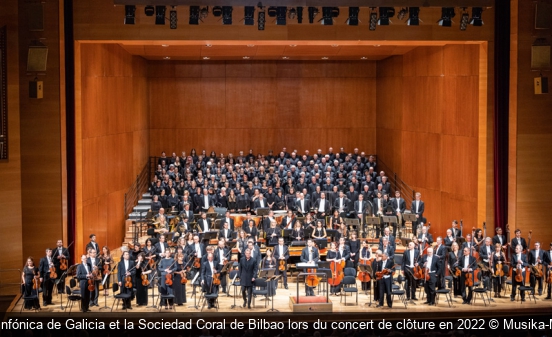 L’Orquesta Sinfónica de Galicia et la Sociedad Coral de Bilbao lors du concert de clôture en 2022 Musika-Música Bilbao
