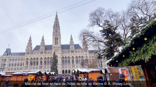 Marché de Noël en face de l’hôtel de ville de Vienne A. Shirley-Levy