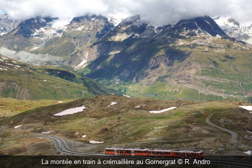 La montée en train à crémaillère au Gornergrat R. Andro