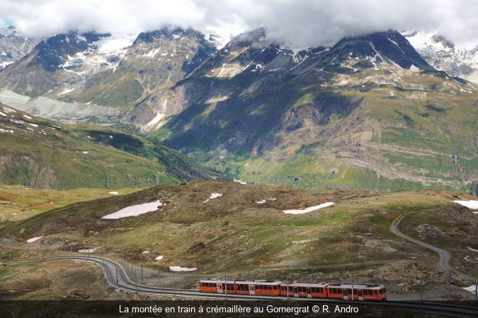 La montée en train à crémaillère au Gornergrat © R. Andro