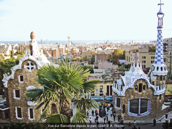 Vue sur Barcelone depuis le parc Güell © A. Roche