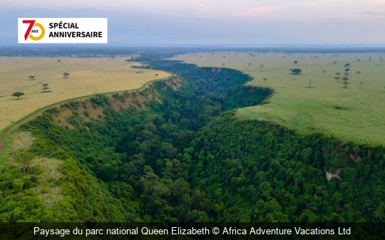 Paysage du parc national Queen Elizabeth Africa Adventure Vacations Ltd