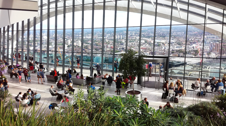 Au sommet du Sky Garden à Londres Grande-Bretagne voyages culturels