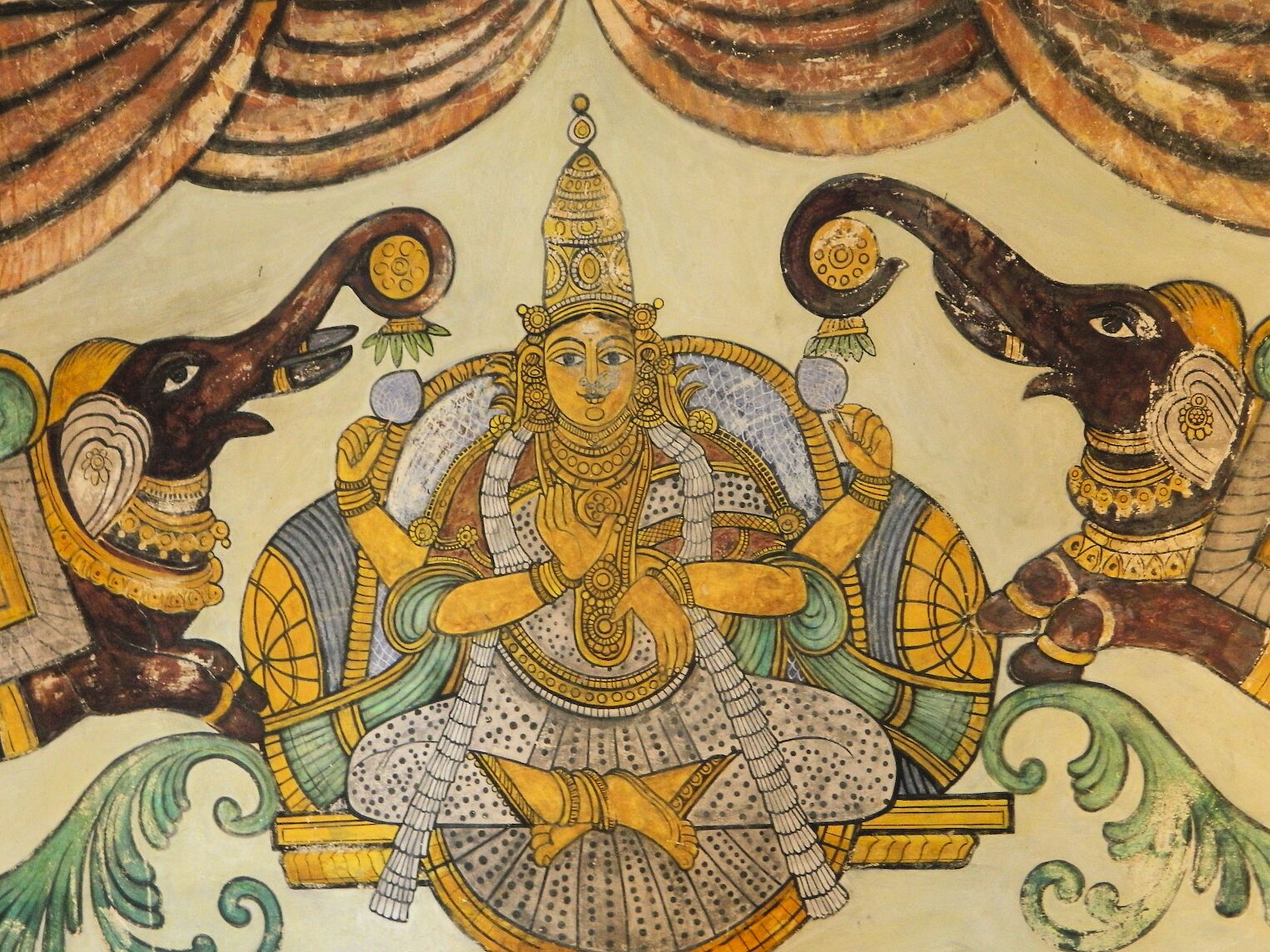 Fresque dans le temple Ranganath Swami, en Inde